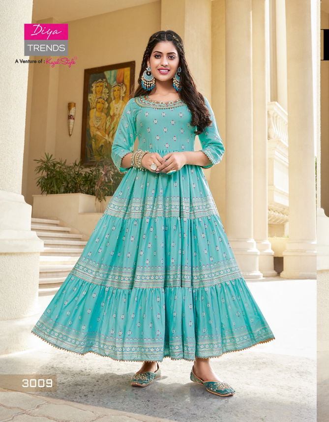 Groom 3 New Latest Ethnic Wear Designer RayonAnarkali Kurti Collection